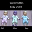 Kitten winter baby outfit logo
