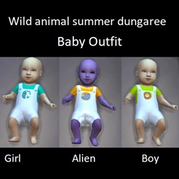 Wild animal summer dungarees baby outfit