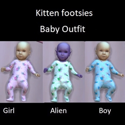 Kitten Footsie baby outfit
