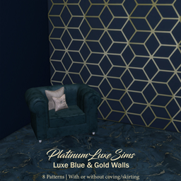Luxe Blue & Gold Walls