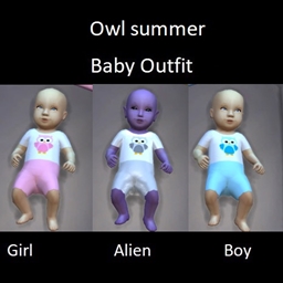 Owl summer baby outfit