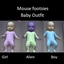 Mouse footsies baby outfit logo