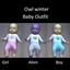Owl winter baby outfit logo