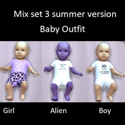 Mix set 3 summer version baby outfit