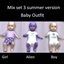Mix set 3 summer version baby outfit logo