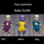 Fox summer baby outfit logo