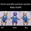 Farm overalls summer version baby outfit logo