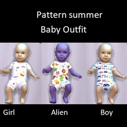 Pattern summer baby outfit