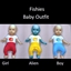 Fishies baby outfit logo