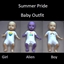 Summer pride baby outfit logo