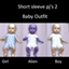 Short sleeve pj's 2 baby outfit logo
