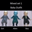 Mixed set 1 baby outfit logo