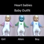 Heart babies baby outfit logo