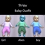 Stripy baby outfit logo