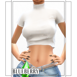 Blueberry - Overlocked Edge Crop Top