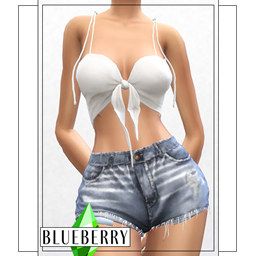 Blueberry - Cutoff Denim Shorts