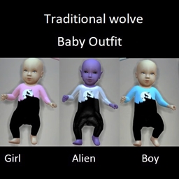 Traditional wolve baby outfit