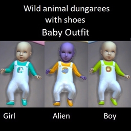 Wild animal dungarees with shoes baby outfit