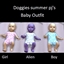 Doggies summer pj's baby outfit logo