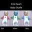 Enki heart baby outfit logo