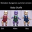 Reindeer dungarees summer version baby outfit logo