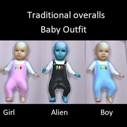 Traditional overalls baby outfit
