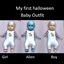 My first halloween baby outfit logo