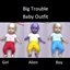 Big trouble baby outfit logo