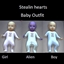 Stealin hearts baby outfit logo