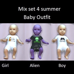 Mix set 4 summer baby outfit