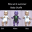 Mix set 4 summer baby outfit