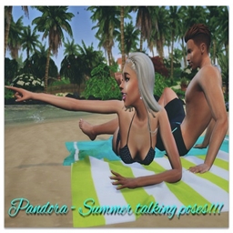 Couple summer talking poses