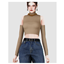 Rib Knit Detached Sleeves Turtleneck logo