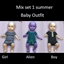 Mixset 1 summer baby outfit logo