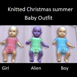 Knitted Christmas summer baby outfit