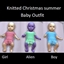 Knitted Christmas summer baby outfit logo