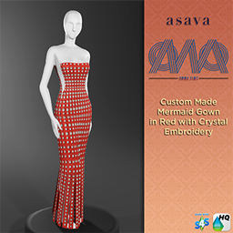 Asava’s - Custom Made Mermaid Gown in Red with Crystal Embroidery project image