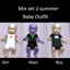 Mix set 2 summer baby outfit logo