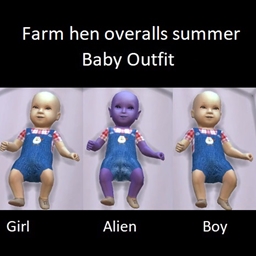 Farm hen overalls summer baby outfit