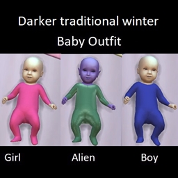 Darker traditional winter baby outfit