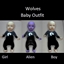 Wolves baby outfit logo