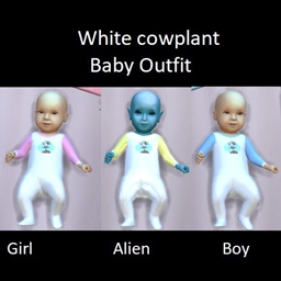 White cowplant baby outfit