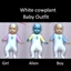White cowplant baby outfit logo