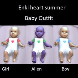 Enki heart summer baby outfit