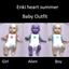 Enki heart summer baby outfit logo