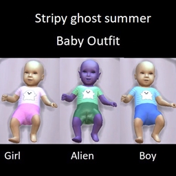 Stripy ghost summer baby outfit