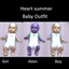 Heart summer baby outfit logo