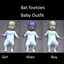 Bat footsies baby outfit logo