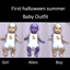 First halloween summer baby outfit logo