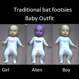 Traditional bat footsies baby outfit